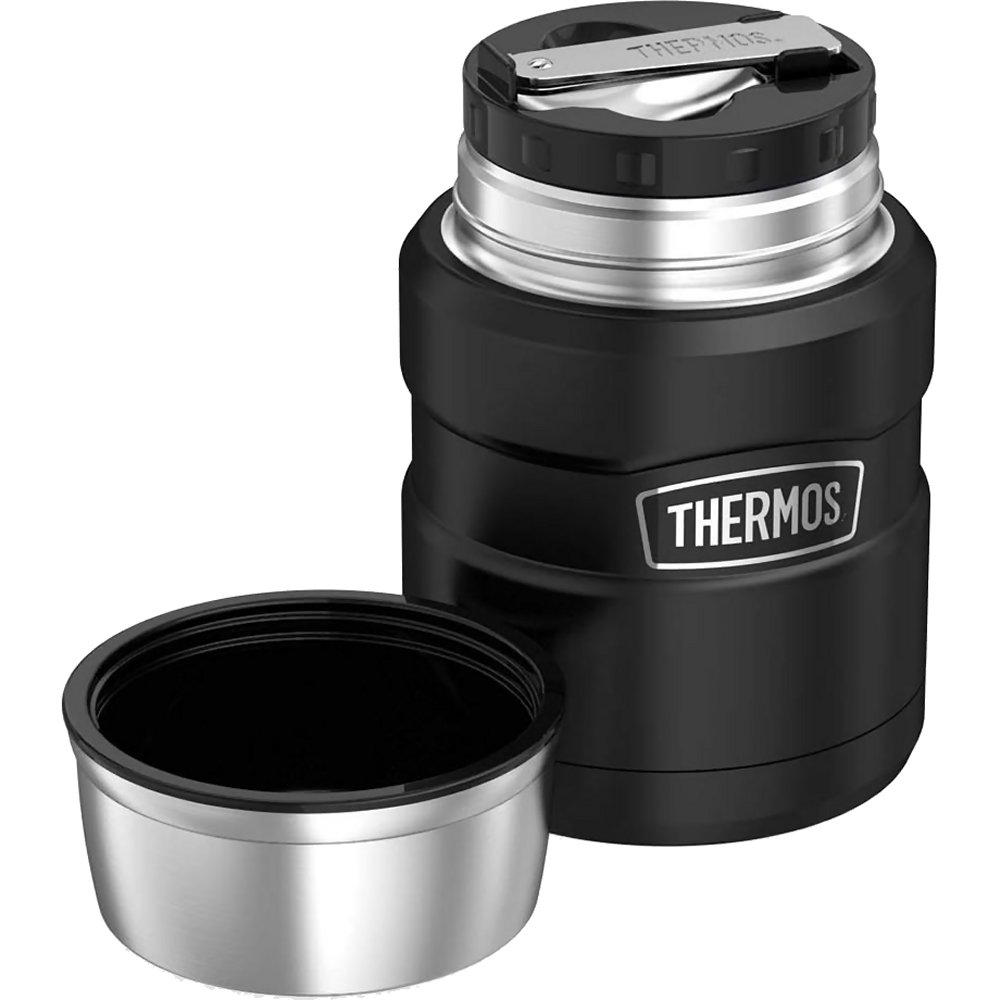 Thermos Stainless Food Flask 470ml (Matt Black) - Image 1