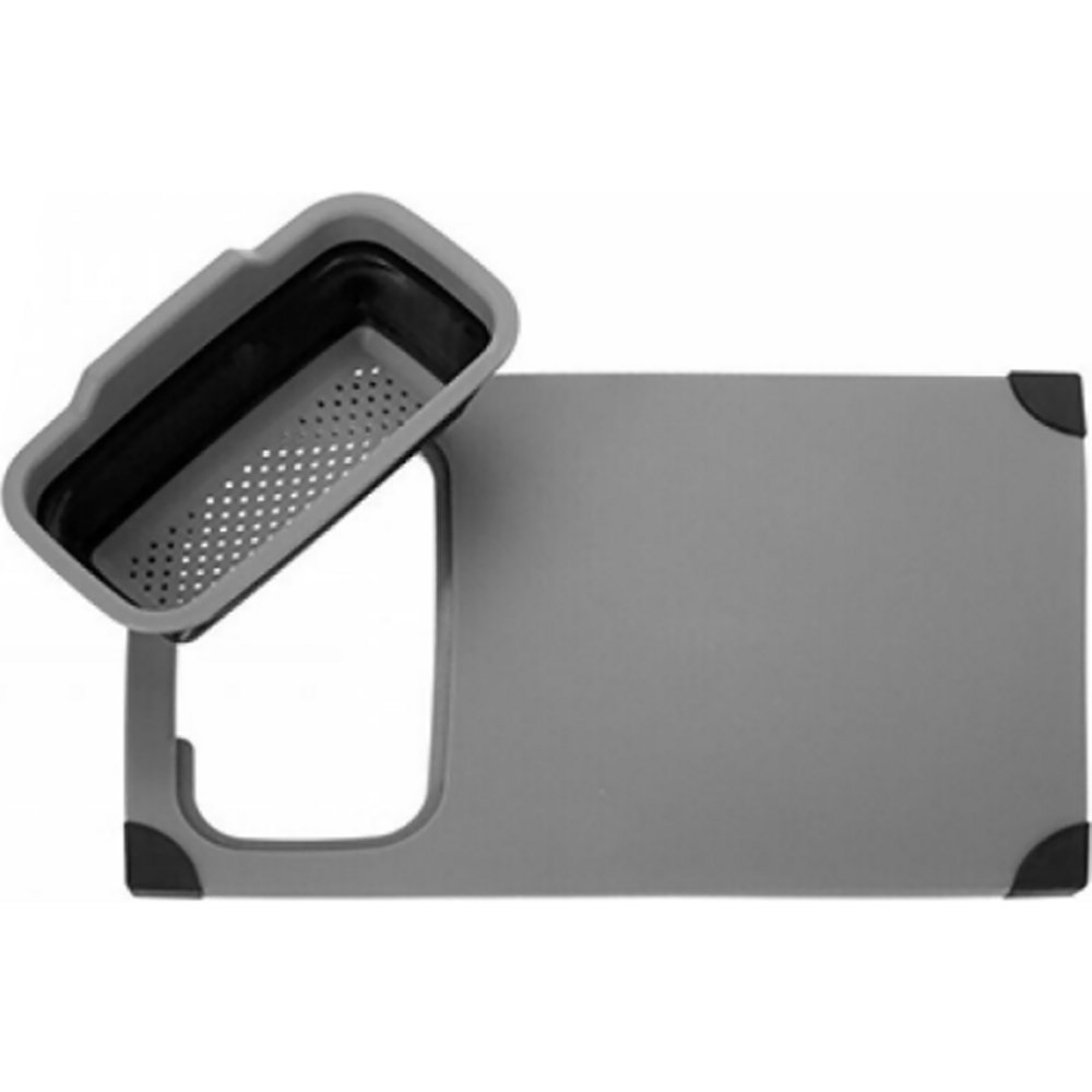 Summit POP! Chop Board with Folding Colander Non Slip (Black)