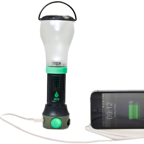 UCO Tetra LED Lantern / Torch and USB Charger (Green)