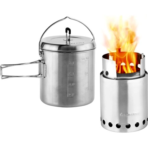Solo Stove Titan Wood Burning Backpacking Stove and Pot 1800 Combo (Solo Stove SST-P2)