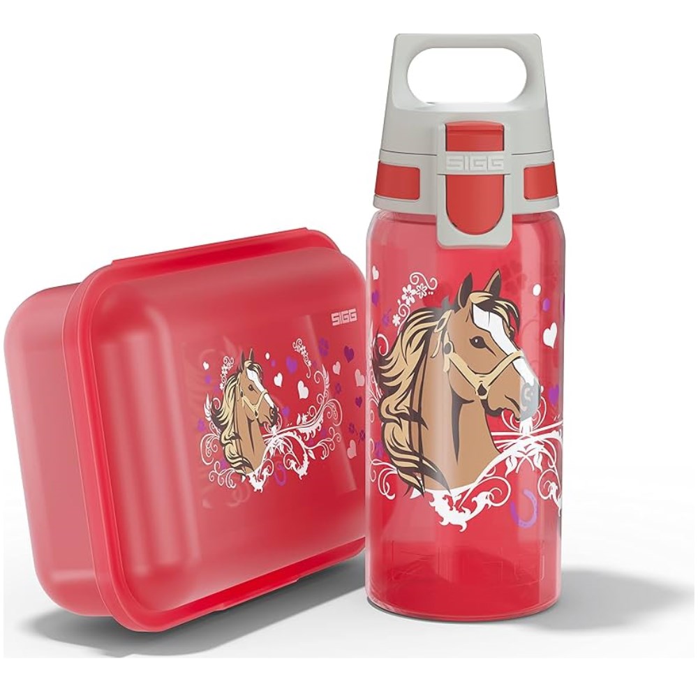 SIGG Viva School Set Lunchbox and 500ml Water Bottle - Horses